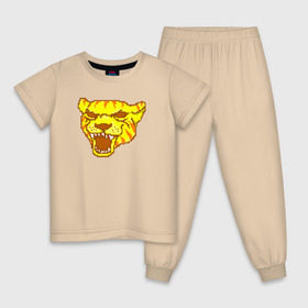 Детская пижама хлопок с принтом Tony в Новосибирске, 100% хлопок |  брюки и футболка прямого кроя, без карманов, на брюках мягкая резинка на поясе и по низу штанин
 | Тематика изображения на принте: hotline miami | hotlinemiami | tiger | тигр