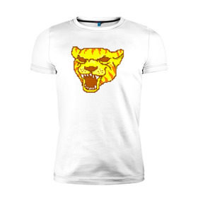 Мужская футболка премиум с принтом Tony в Новосибирске, 92% хлопок, 8% лайкра | приталенный силуэт, круглый вырез ворота, длина до линии бедра, короткий рукав | hotline miami | hotlinemiami | tiger | тигр