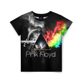 Детская футболка 3D с принтом Pink Floyd в Новосибирске, 100% гипоаллергенный полиэфир | прямой крой, круглый вырез горловины, длина до линии бедер, чуть спущенное плечо, ткань немного тянется | Тематика изображения на принте: pink floyd | rock | рок