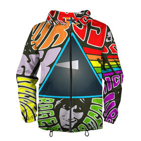 Мужская ветровка 3D с принтом Pink Floyd в Новосибирске, 100% полиэстер | подол и капюшон оформлены резинкой с фиксаторами, два кармана без застежек по бокам, один потайной карман на груди | pink floyd | rock | рок