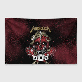 Флаг-баннер с принтом Metallica в Новосибирске, 100% полиэстер | размер 67 х 109 см, плотность ткани — 95 г/м2; по краям флага есть четыре люверса для крепления | metallica | металл | рок