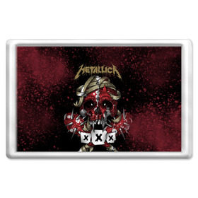 Магнит 45*70 с принтом Metallica в Новосибирске, Пластик | Размер: 78*52 мм; Размер печати: 70*45 | metallica | металл | рок