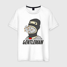 Мужская футболка хлопок с принтом Gentleman в Новосибирске, 100% хлопок | прямой крой, круглый вырез горловины, длина до линии бедер, слегка спущенное плечо. | team fortress 2 | пиромант | скаут | тим фортресс | шпион