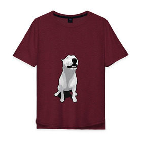 Мужская футболка хлопок Oversize с принтом Бультерьер в Новосибирске, 100% хлопок | свободный крой, круглый ворот, “спинка” длиннее передней части | пес | собака