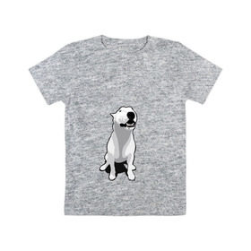 Детская футболка хлопок с принтом Бультерьер в Новосибирске, 100% хлопок | круглый вырез горловины, полуприлегающий силуэт, длина до линии бедер | пес | собака