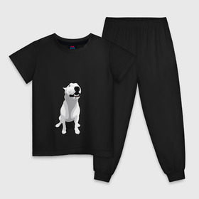 Детская пижама хлопок с принтом Бультерьер в Новосибирске, 100% хлопок |  брюки и футболка прямого кроя, без карманов, на брюках мягкая резинка на поясе и по низу штанин
 | пес | собака