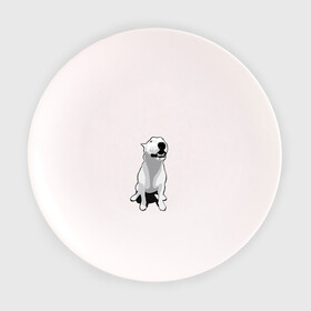 Тарелка с принтом Бультерьер в Новосибирске, фарфор | диаметр - 210 мм
диаметр для нанесения принта - 120 мм | пес | собака