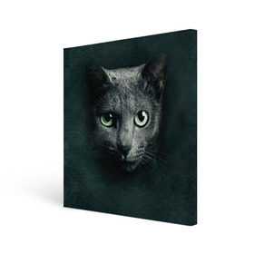 Холст квадратный с принтом Серый кот в Новосибирске, 100% ПВХ |  | киса | кот | котик | кошка | серый кот