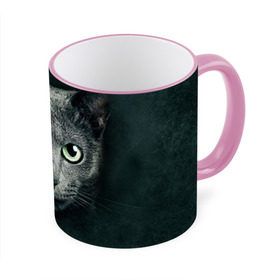 Кружка 3D с принтом Серый кот в Новосибирске, керамика | ёмкость 330 мл | Тематика изображения на принте: киса | кот | котик | кошка | серый кот