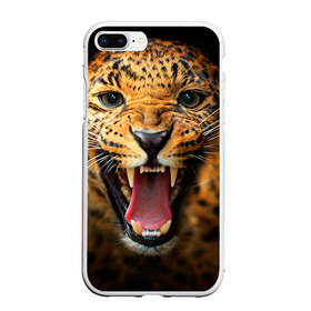 Чехол для iPhone 7Plus/8 Plus матовый с принтом Леопард в Новосибирске, Силикон | Область печати: задняя сторона чехла, без боковых панелей | киса | кошка | леопард | хищник