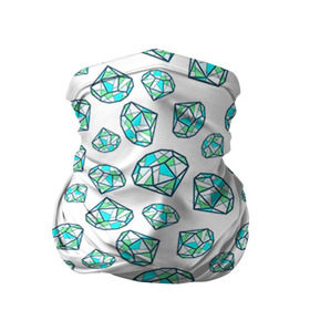 Бандана-труба 3D с принтом Бриллианты в Новосибирске, 100% полиэстер, ткань с особыми свойствами — Activecool | плотность 150‒180 г/м2; хорошо тянется, но сохраняет форму | алмазы | бриллианты | кристаллы | свэг | стразы