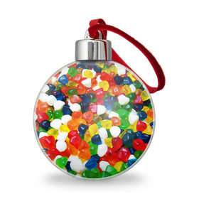 Ёлочный шар с принтом Мармелад в Новосибирске, Пластик | Диаметр: 77 мм | Тематика изображения на принте: вкусности | конфеты | мармелад | сладости