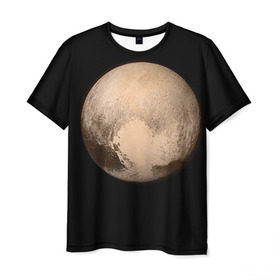 Мужская футболка 3D с принтом Плутон в Новосибирске, 100% полиэфир | прямой крой, круглый вырез горловины, длина до линии бедер | космос | планета | плутон