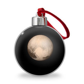 Ёлочный шар с принтом Плутон в Новосибирске, Пластик | Диаметр: 77 мм | Тематика изображения на принте: космос | планета | плутон