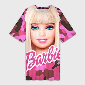 Платье-футболка 3D с принтом Барби в Новосибирске,  |  | Тематика изображения на принте: swag | барки | девушкам | камуфляж | свэг