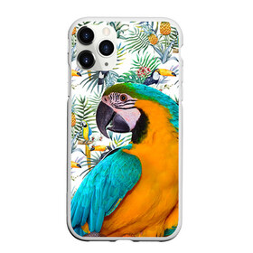 Чехол для iPhone 11 Pro матовый с принтом Попугаи в Новосибирске, Силикон |  | myparrots | parrot | ара | листья | орнамент | попугаи | птицы | рай | синежелтый | тукан | узор | цветы