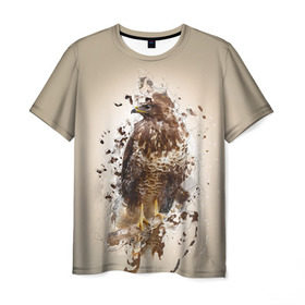 Мужская футболка 3D с принтом Птица в Новосибирске, 100% полиэфир | прямой крой, круглый вырез горловины, длина до линии бедер | myparrots | орел | перья | птицы | сокол | хищная