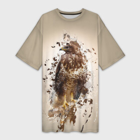 Платье-футболка 3D с принтом Птица в Новосибирске,  |  | myparrots | орел | перья | птицы | сокол | хищная