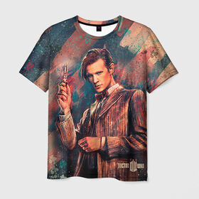 Мужская футболка 3D с принтом Доктор кто в Новосибирске, 100% полиэфир | прямой крой, круглый вырез горловины, длина до линии бедер | doctor who | доктор кто | сериал