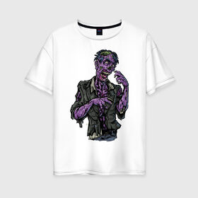 Женская футболка хлопок Oversize с принтом Ходячие мертвецы в Новосибирске, 100% хлопок | свободный крой, круглый ворот, спущенный рукав, длина до линии бедер
 | зомби