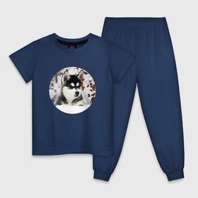 Детская пижама хлопок с принтом Щенок хаски в Новосибирске, 100% хлопок |  брюки и футболка прямого кроя, без карманов, на брюках мягкая резинка на поясе и по низу штанин
 | Тематика изображения на принте: dog | husky | собака | хаски | щенок