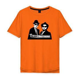 Мужская футболка хлопок Oversize с принтом Братья блюз в Новосибирске, 100% хлопок | свободный крой, круглый ворот, “спинка” длиннее передней части | blues | jazz | the_blues_brothers