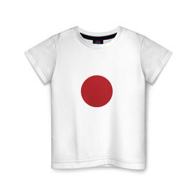 Детская футболка хлопок с принтом Япония минимализм в Новосибирске, 100% хлопок | круглый вырез горловины, полуприлегающий силуэт, длина до линии бедер | круг | минимализм | японский флагяпония