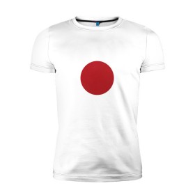 Мужская футболка премиум с принтом Япония минимализм в Новосибирске, 92% хлопок, 8% лайкра | приталенный силуэт, круглый вырез ворота, длина до линии бедра, короткий рукав | круг | минимализм | японский флагяпония