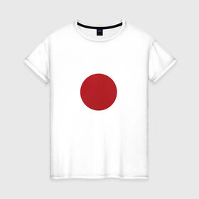 Женская футболка хлопок с принтом Япония минимализм в Новосибирске, 100% хлопок | прямой крой, круглый вырез горловины, длина до линии бедер, слегка спущенное плечо | круг | минимализм | японский флагяпония