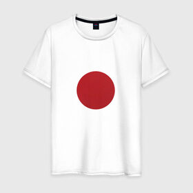 Мужская футболка хлопок с принтом Япония минимализм в Новосибирске, 100% хлопок | прямой крой, круглый вырез горловины, длина до линии бедер, слегка спущенное плечо. | круг | минимализм | японский флагяпония