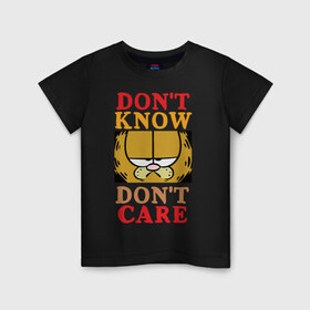 Детская футболка хлопок с принтом Garfield в Новосибирске, 100% хлопок | круглый вырез горловины, полуприлегающий силуэт, длина до линии бедер | 