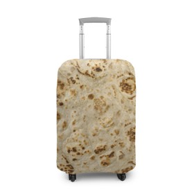 Чехол для чемодана 3D с принтом Лаваш в Новосибирске, 86% полиэфир, 14% спандекс | двустороннее нанесение принта, прорези для ручек и колес | Тематика изображения на принте: еда | лаваш | прикол | прикольные | хлеб