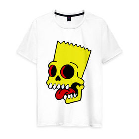 Мужская футболка хлопок с принтом Барт Симпсон. Зомби в Новосибирске, 100% хлопок | прямой крой, круглый вырез горловины, длина до линии бедер, слегка спущенное плечо. | зомби