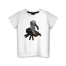 Детская футболка хлопок с принтом Minecraft в Новосибирске, 100% хлопок | круглый вырез горловины, полуприлегающий силуэт, длина до линии бедер | minecraft