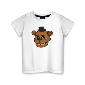 Детская футболка хлопок с принтом Freddy в Новосибирске, 100% хлопок | круглый вырез горловины, полуприлегающий силуэт, длина до линии бедер | five nights at freddys | fnaf | freddy | фнаф