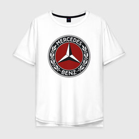 Мужская футболка хлопок Oversize с принтом Mercedes-Benz в Новосибирске, 100% хлопок | свободный крой, круглый ворот, “спинка” длиннее передней части | mercedes benz мерседес