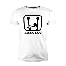 Мужская футболка премиум с принтом Honda Logo Sexy в Новосибирске, 92% хлопок, 8% лайкра | приталенный силуэт, круглый вырез ворота, длина до линии бедра, короткий рукав | Тематика изображения на принте: 