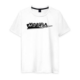 Мужская футболка хлопок с принтом Honda custom logo в Новосибирске, 100% хлопок | прямой крой, круглый вырез горловины, длина до линии бедер, слегка спущенное плечо. | Тематика изображения на принте: honda custom logo хонда