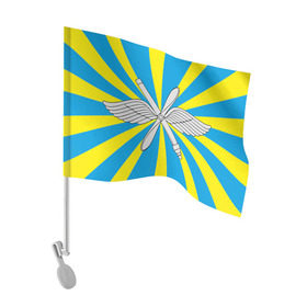Флаг для автомобиля с принтом Флаг ВВС в Новосибирске, 100% полиэстер | Размер: 30*21 см | авиатор | авиация | герб | летчику