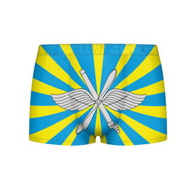 Мужские трусы 3D с принтом Флаг ВВС в Новосибирске, 50% хлопок, 50% полиэстер | классическая посадка, на поясе мягкая тканевая резинка | авиатор | авиация | герб | летчику