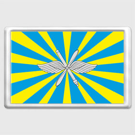 Магнит 45*70 с принтом Флаг ВВС в Новосибирске, Пластик | Размер: 78*52 мм; Размер печати: 70*45 | авиатор | авиация | герб | летчику