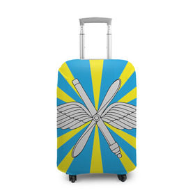 Чехол для чемодана 3D с принтом Флаг ВВС в Новосибирске, 86% полиэфир, 14% спандекс | двустороннее нанесение принта, прорези для ручек и колес | авиатор | авиация | герб | летчику
