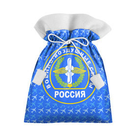 Подарочный 3D мешок с принтом ВВС РОССИИ в Новосибирске, 100% полиэстер | Размер: 29*39 см | авиация | герб | летчику | небо
