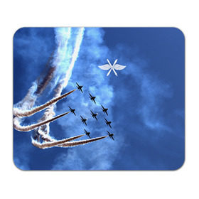 Коврик прямоугольный с принтом Самолеты в небе в Новосибирске, натуральный каучук | размер 230 х 185 мм; запечатка лицевой стороны | авиатор | авиация | ввс | герб | летчику | небо | самолет | флаг