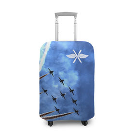 Чехол для чемодана 3D с принтом Самолеты в небе в Новосибирске, 86% полиэфир, 14% спандекс | двустороннее нанесение принта, прорези для ручек и колес | авиатор | авиация | ввс | герб | летчику | небо | самолет | флаг