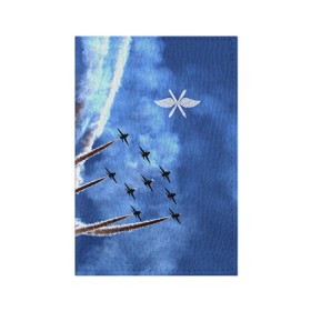 Обложка для паспорта матовая кожа с принтом Самолеты в небе в Новосибирске, натуральная матовая кожа | размер 19,3 х 13,7 см; прозрачные пластиковые крепления | Тематика изображения на принте: авиатор | авиация | ввс | герб | летчику | небо | самолет | флаг