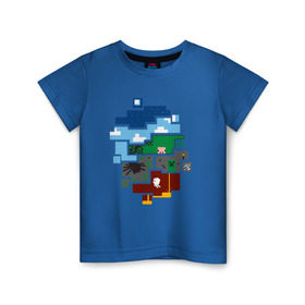 Детская футболка хлопок с принтом Minecraft world в Новосибирске, 100% хлопок | круглый вырез горловины, полуприлегающий силуэт, длина до линии бедер | майнкрафт | мир