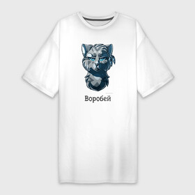 Платье-футболка хлопок с принтом Коты   Воители. Воробей в Новосибирске,  |  | 