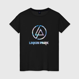Женская футболка хлопок с принтом Linkin park sky в Новосибирске, 100% хлопок | прямой крой, круглый вырез горловины, длина до линии бедер, слегка спущенное плечо | linkin | park | линкин | парк