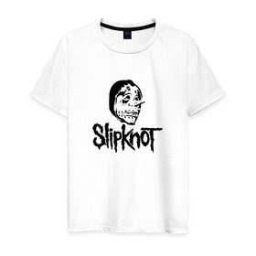 Мужская футболка хлопок с принтом Slipknot black в Новосибирске, 100% хлопок | прямой крой, круглый вырез горловины, длина до линии бедер, слегка спущенное плечо. | 
